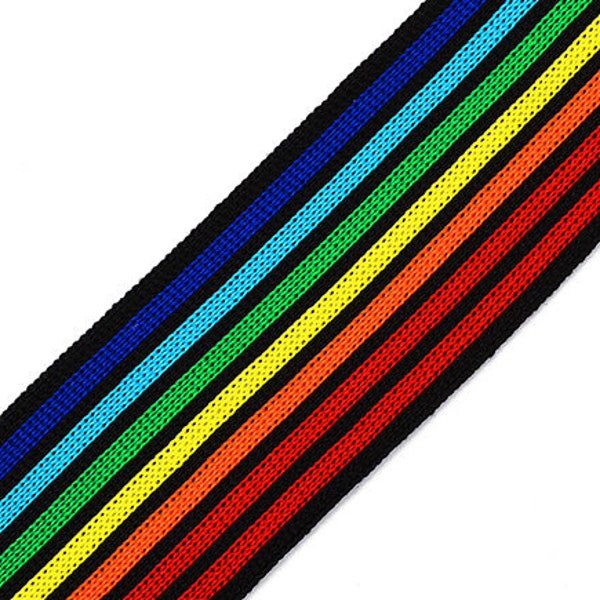 Joyce Trimming Ribbon 1-5/8 (40mm) Knit Tape Ribbon Trim by 2-yards, Multicolor, TR-11812