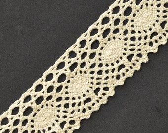 Vintage Cotton Cluny Lace Trim by 5-Yards, 1-1/2 Inch, TR-11085