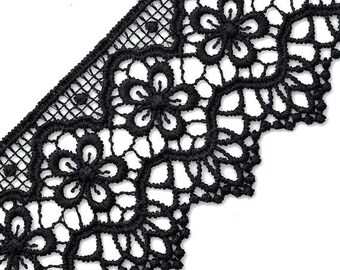 4 inch black lace trim