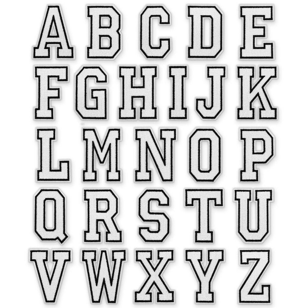 3 Embroidered Ironon Letter Patches, Alphabet Appliques, Letter