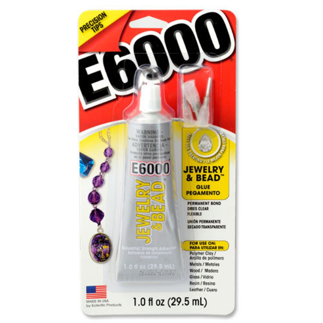 E6000 Jewelry Bead Adhesive Glue for Jewelry Making with 4 Precision Applicator Tips and Pixiss Art Dotting Stylus Pens 5 Pcs Set - Rhinestone
