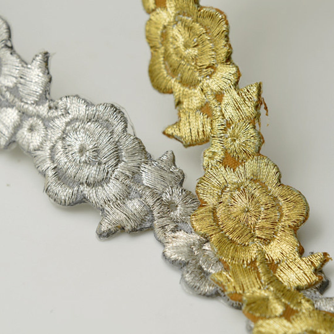 Gold Lace Trim Nynette Delightfully Narrow Metallic Gold Venice