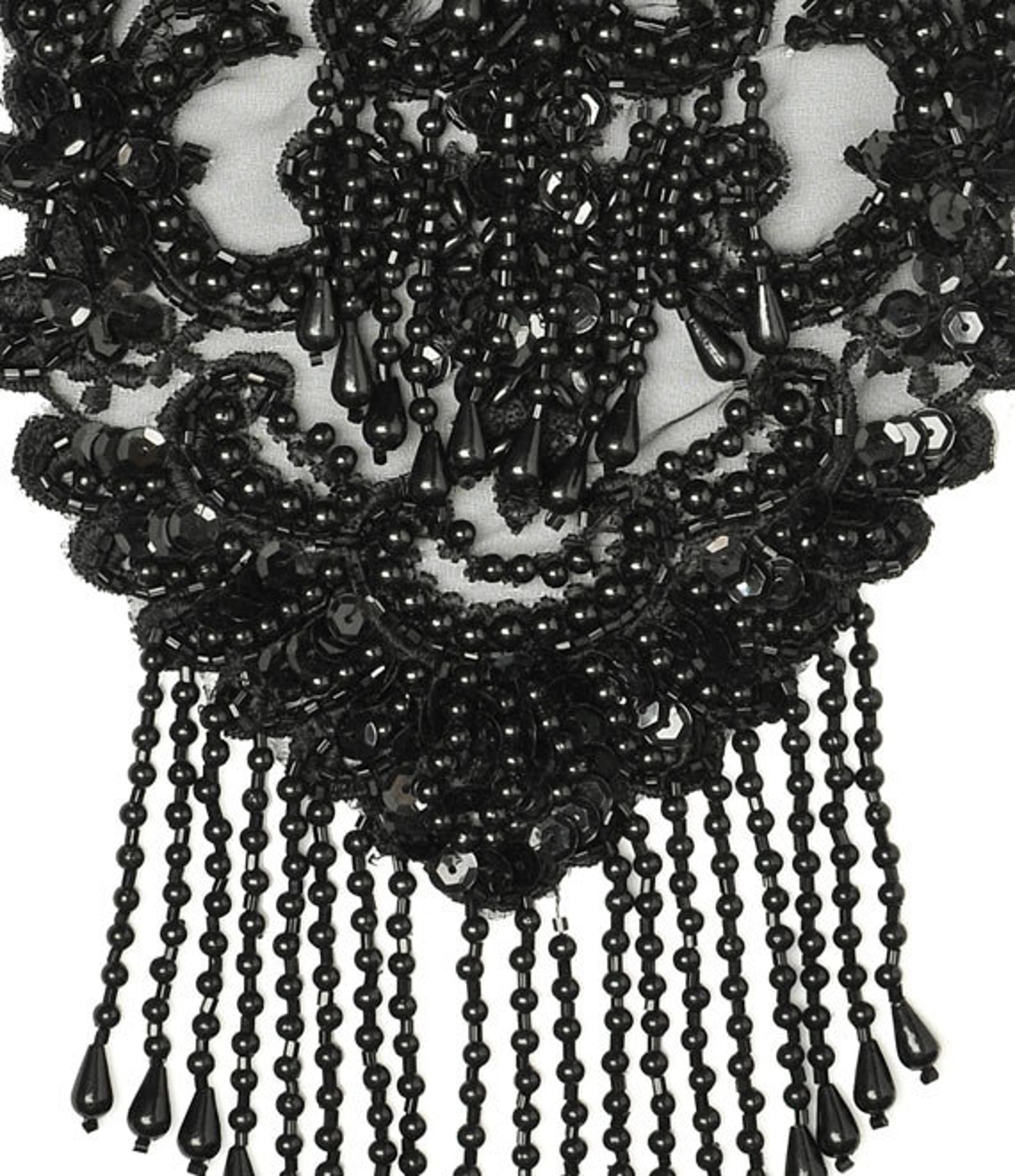 Black Beaded Sequin Neckline Applique 131/4''W X Etsy