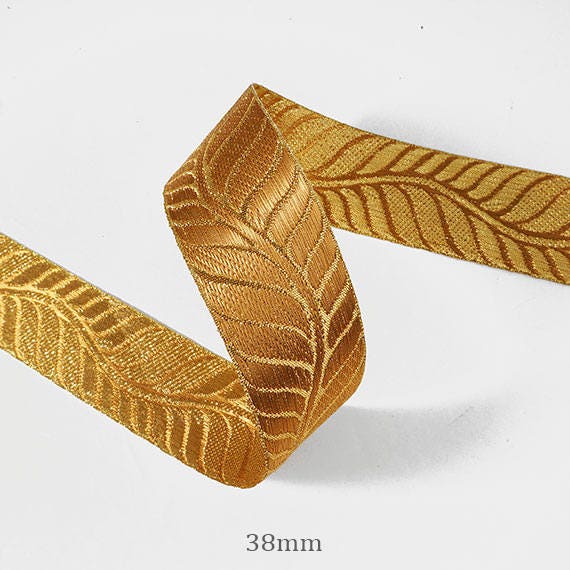 Items similar to 15mm, 25mm, 38mm Metallic Rose Gold Jacquard Ribbon
