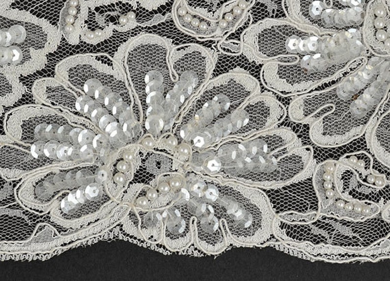 Beaded Sequin Embroidery Ribbon Lace Trim for bridal apparel Etsy