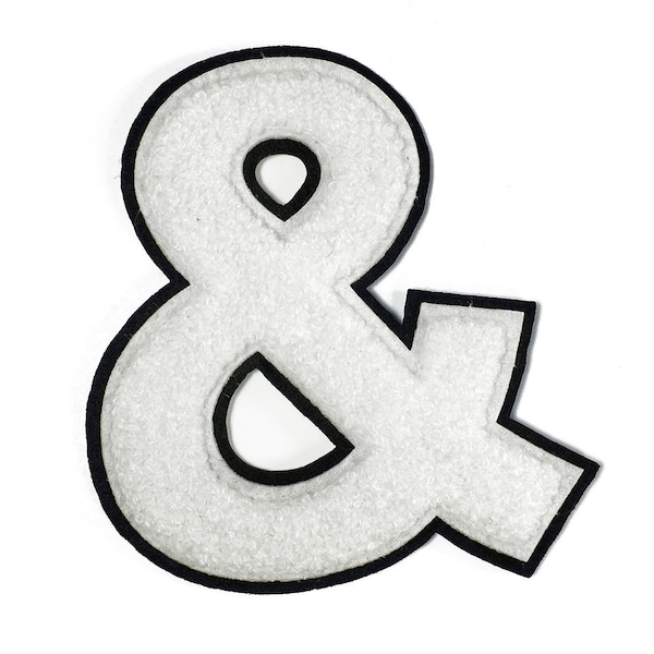 4" Chenille Stitch Varsity Special Character Symbol & Patches Iron-On or Stitch on Patch by pc, at Symbol, Ampersand Symbol, TR-12242, 12243