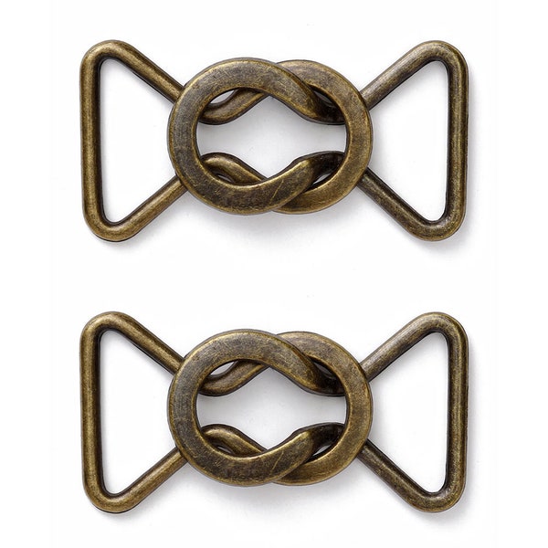 2-1/8" Metal Buckle Closure by 2-Set, SEE-BK1003 (Antique Gold)