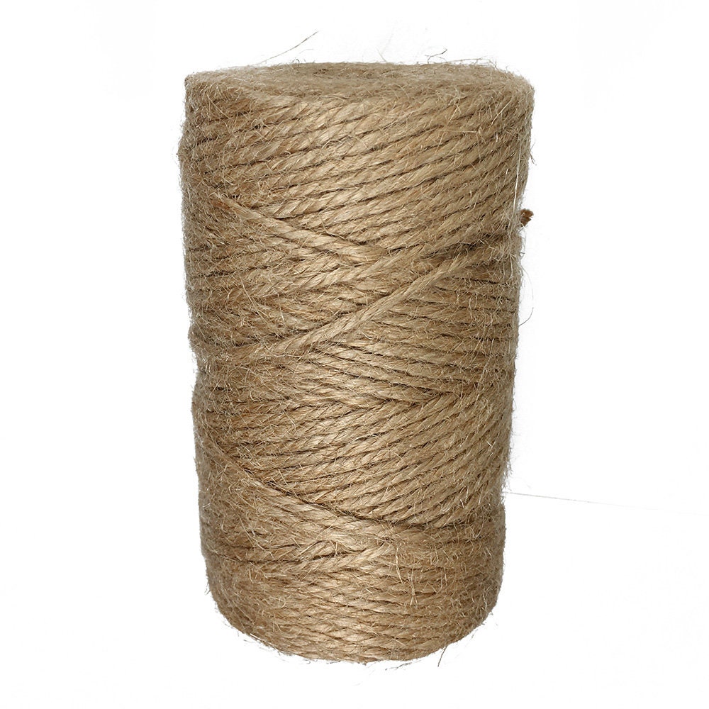 Organic Thin Jute for Craft/ Jute Yarn Nature/ Craft Cord 0.8mm/ Weight  0.22 Lb. Sustainability Yarn/ Eco Twine/ Jute Rope/ Hobby Yarn 