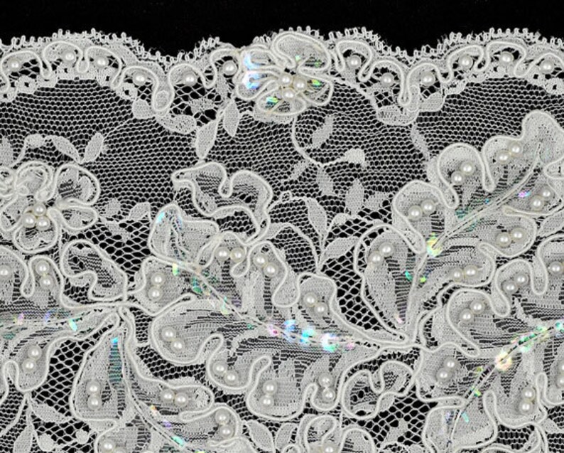 Beaded Sequin Embroidery Ribbon Lace Trim Bridal Lace 51/2 Etsy