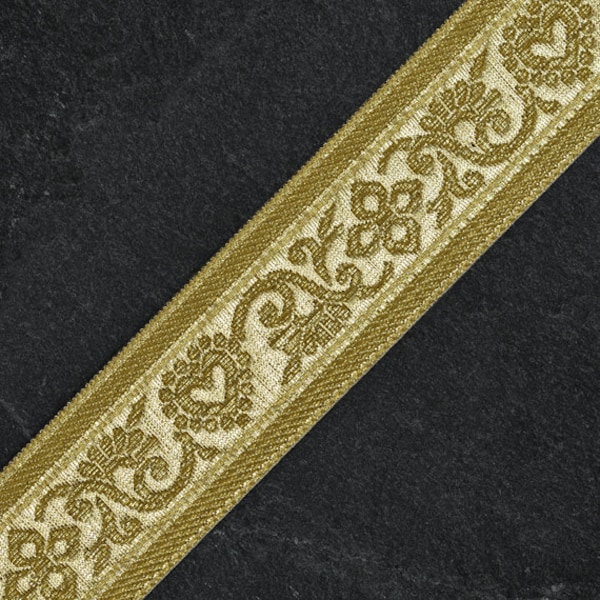 2-yards 1-1/2'' (38mm) Metallic Jacquard Ribbon Trim, SMB-077