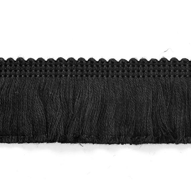 Borde de flecos de algodón vintage de 1-5/8 por 2 yardas, 4 colores, TR-11138 Negro