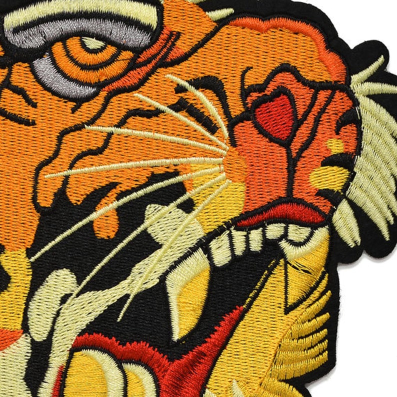 Tiger Embroidered Ironon Applique Patch Embroidery Patch Etsy