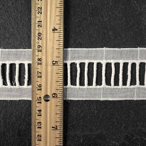 1-5/8 Faggoting Cotton ladder Lace Trim by 2-Yards, Off White, Black, TR-11093A image 2