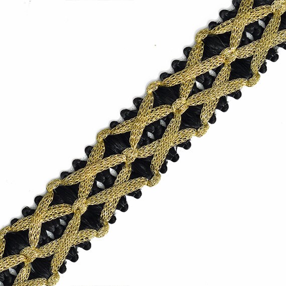 25mm Metallic GOLD Thread Braid Trim by 1Yard Black/Gold Etsy