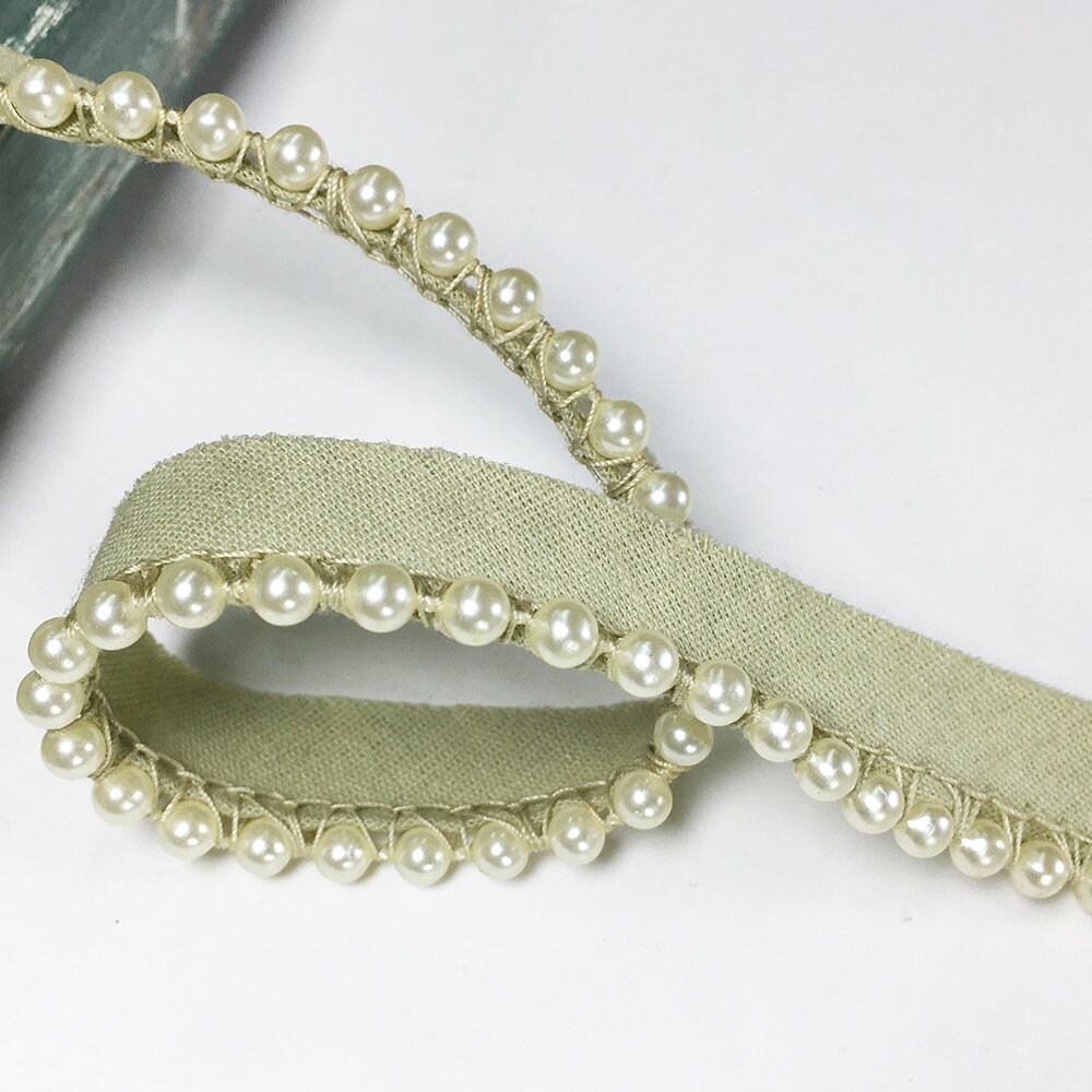 4mm Pearl Beaded Trim with bias Tape