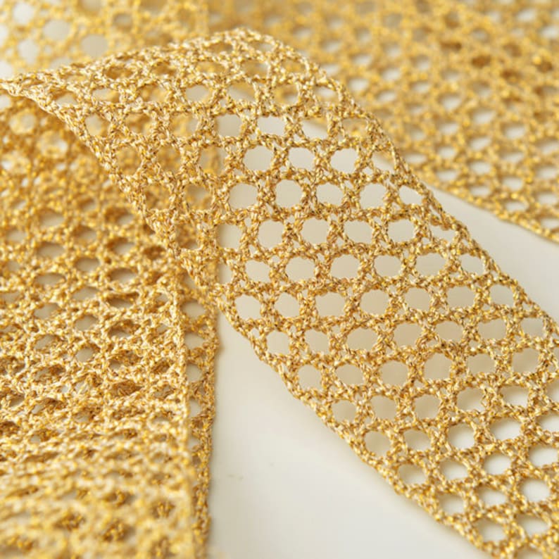 GOLD Metallic Thread Lace Trim for Bridal Costume or Jewelry Etsy