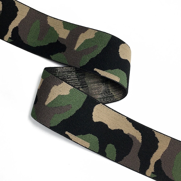 Military Pattern Camouflage Elastic Stretch Band Ribbon Trim for headband, hand band and waist belt, 1 yard, TR-11345B