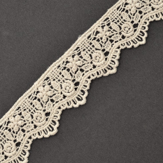 Vintage Cluny Cotton Lace Trim 1-1/4 Inch by 1 Yard Natural - Etsy