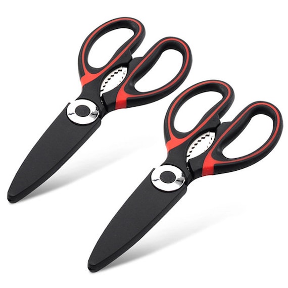 Ultra Sharp Heavy Duty Kitchen Scissors 2-Packs– Multi Purpose Scissors for  Cut Meat/Bottle Opener/Seafood/Chicken Bone– Premium Stainless Steel