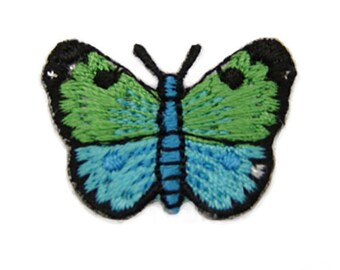 Iron-On Embroidered Butterfly Applique Patch, Embroidery Patch by 2-pcs, 1" x 3/4", PA-IA-T05873