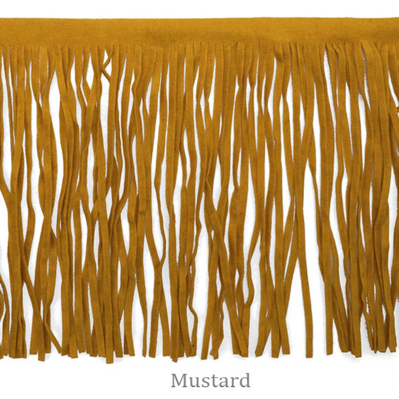 6 Long Faux Suede Fringe Trim by Yard 3 Colors Etsy