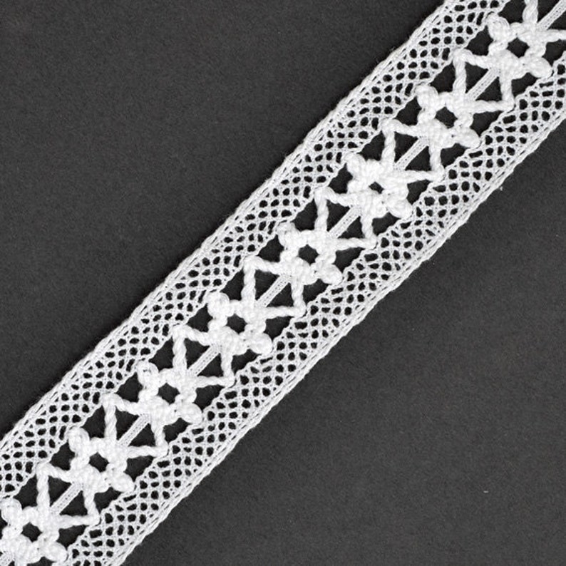 Vintage WHITE Cluny Lace Trim, 1-1/8 Inch by 4-Yards, SP-2705 image 3