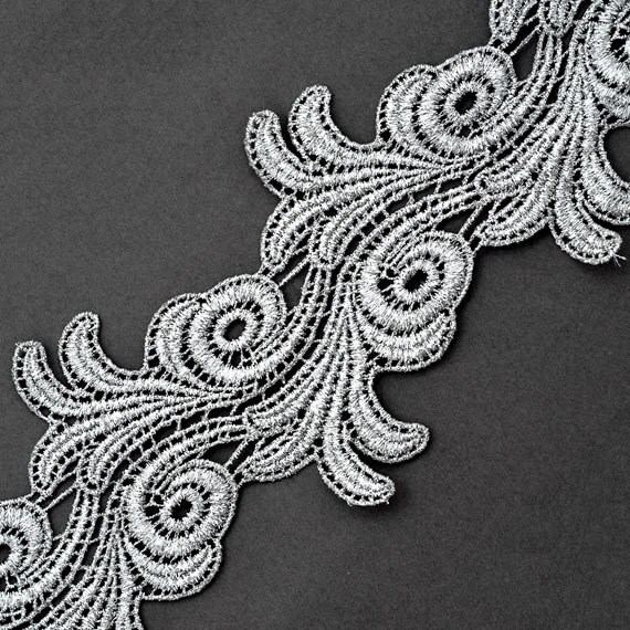 1-78 Inch by 1 Yard Crafts and Sewing Costume or Jewelry LP-ST-4056 Metallic Lace Trim for Bridal
