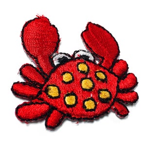 IRON ON PATCH APPLIQUE CRAB LARGE RED IRON ON PATCH APPLIQUE CRAB LARGE RED