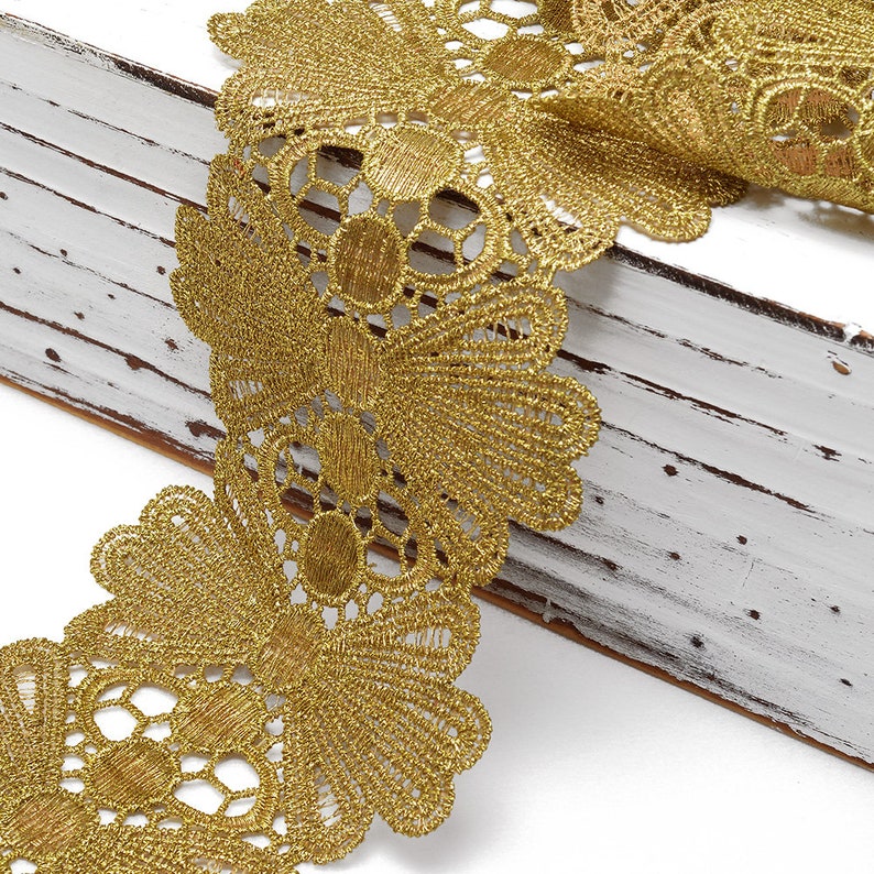 35/8 Metallic Gold Lace Trim by 1 Yard TR11902 Etsy