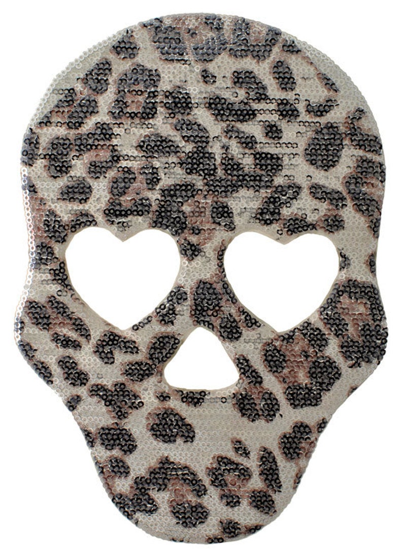 Skull Sequin Applique Patch, 9-1/8 x 6-3/8, TR-10889 image 4