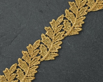 1-5/8 Inch Metallic Gold and Silver Lace Trim for Bridal, Costume or Jewelry, Crafts and Sewing by 1 Yard, LP-MX-4314