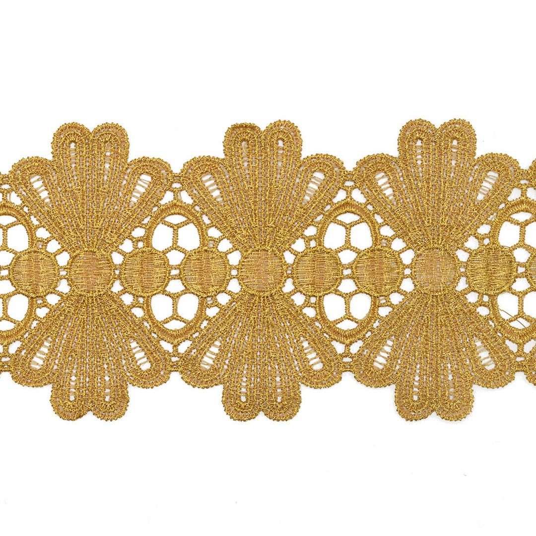 35/8 Metallic Gold Lace Trim by 1 Yard TR11902 Etsy