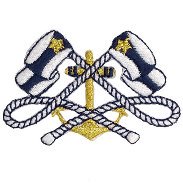 Iron-On Embroidered Nautical Anker Applique Patch by 2 pcs, 2-1/2''W x 1-5/8''H, IA-T-00258