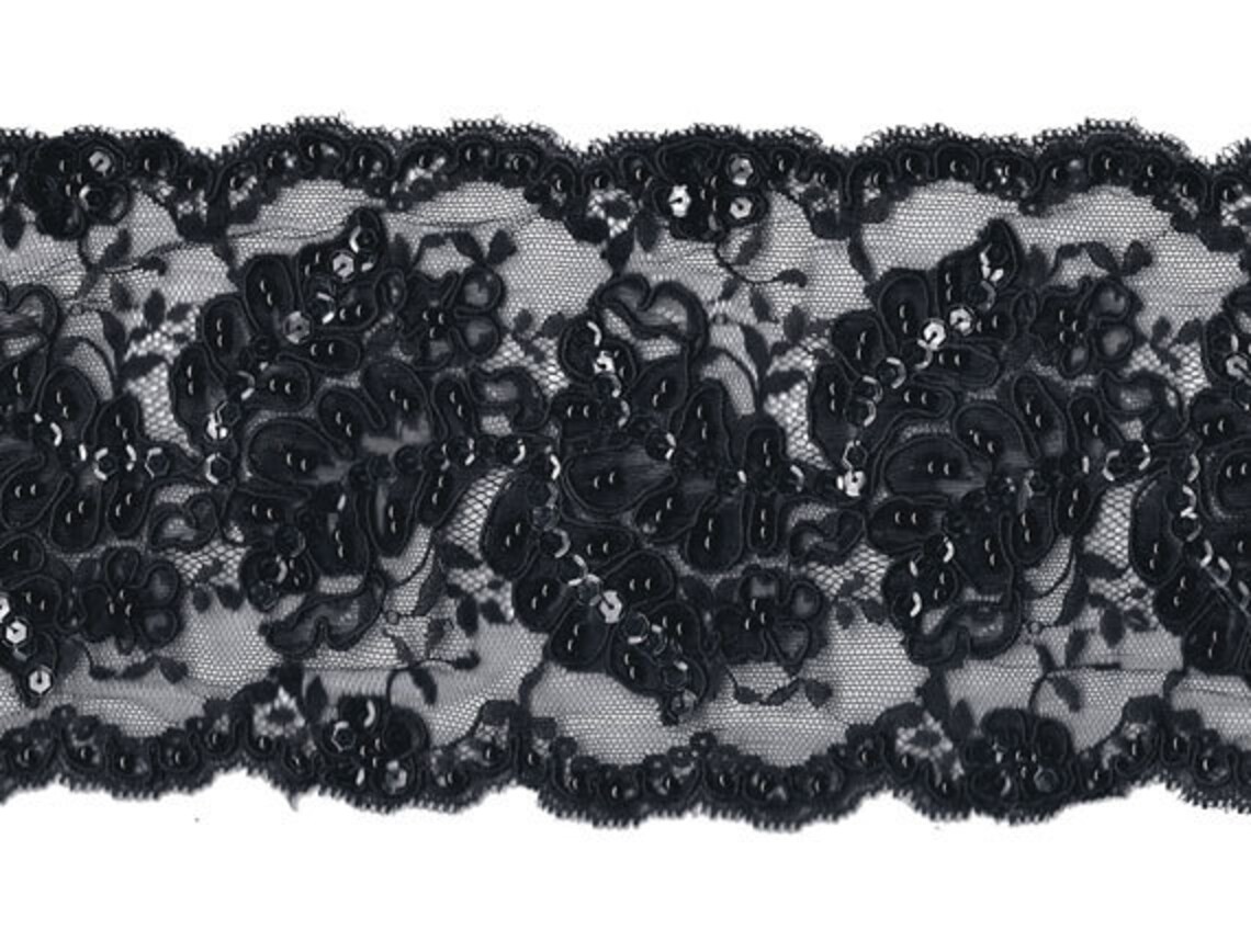 Beaded Sequin Embroidery Ribbon Lace Trim Bridal Lace 51/2 Etsy