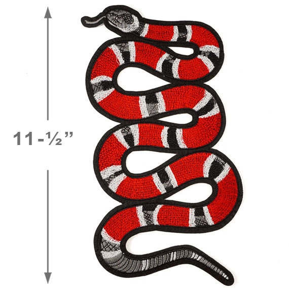 Snake Embroidered Iron-on Embroidery Patch by |