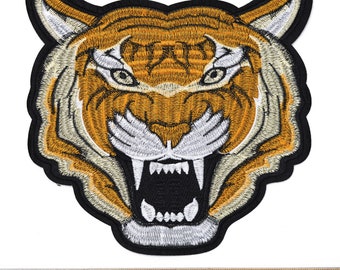 Tiger Embroidered Iron-On Applique Patch, Embroidery Patch, 8-1/4'' x 8-1/4'' by 1 pc, TR-11300