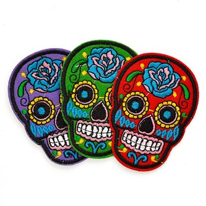 Skull Candy Embroidered Iron-On Applique Patch by 3 pcs, 2-3/4" x 2", TR-11472