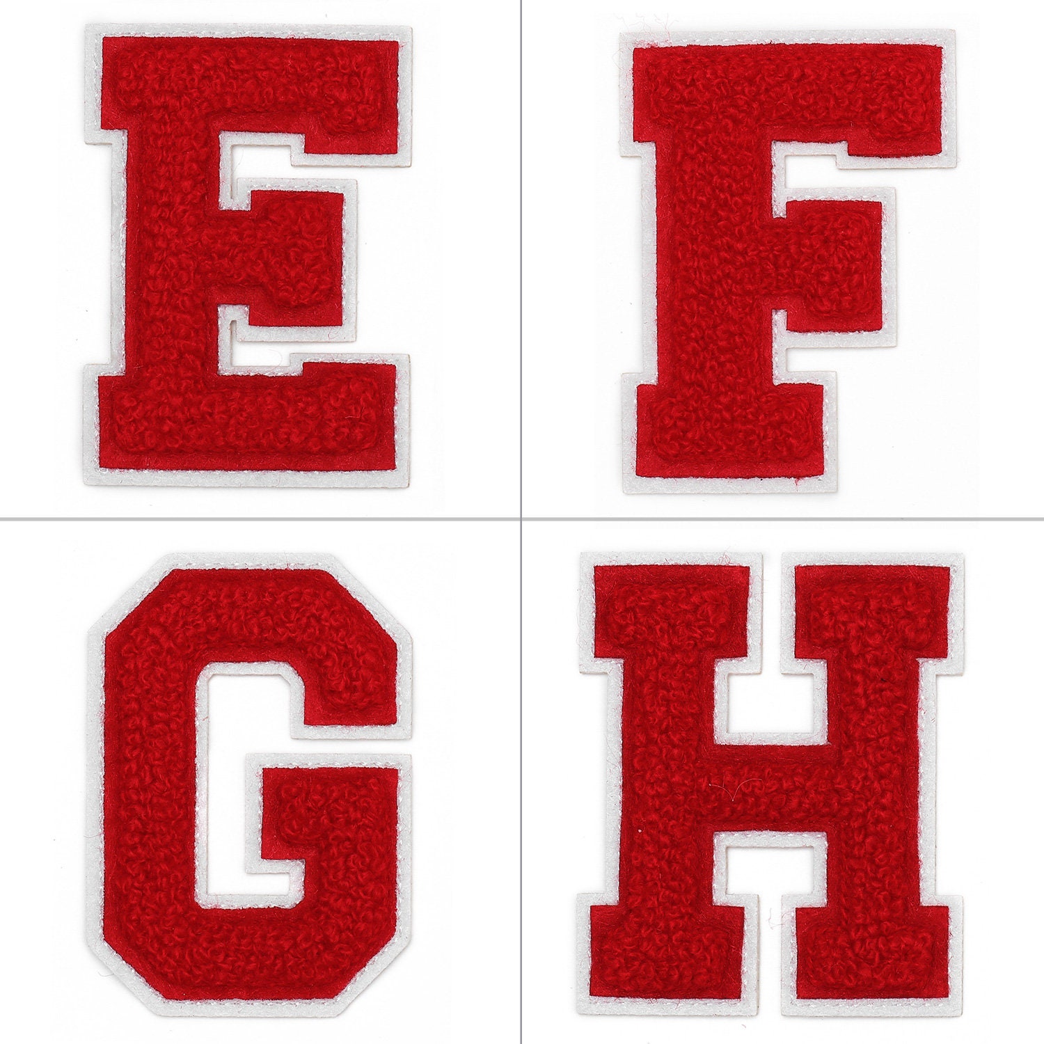 2 Pcs 2.4 Inches Chenille Letter Patches, Iron on Letters for Fabric Clothing/Hat/Bag, A-Z Varsity Letters Iron on Patches - Blue, Letter E