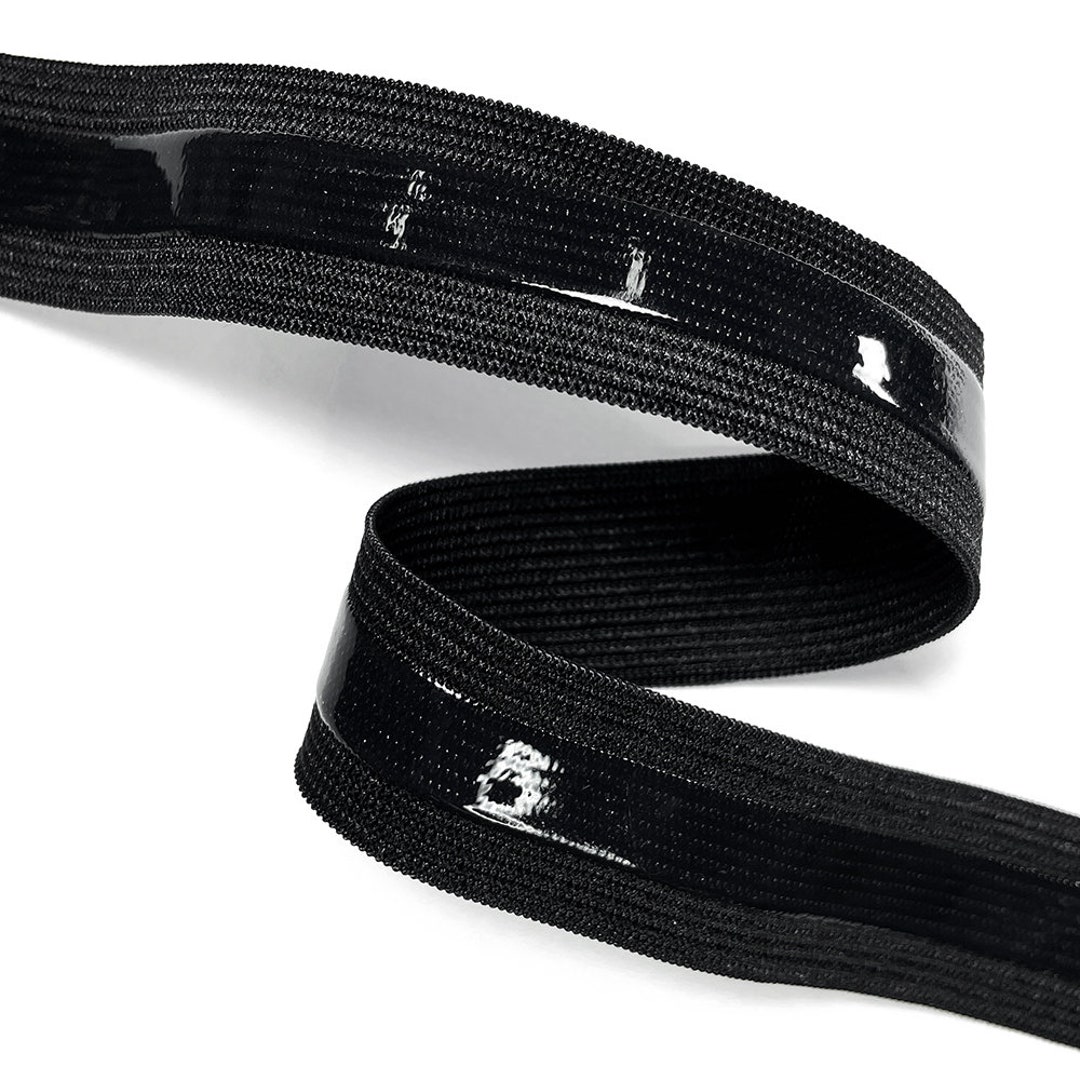 1 Non Slip Gripper Silicon Elastic Trim by 4-yards, Black, White, TR-12231  