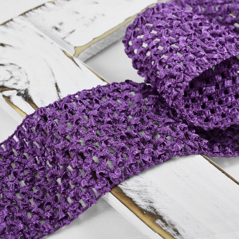 23/4 Crochet Stretch Trim by 1yard Black Purple Etsy