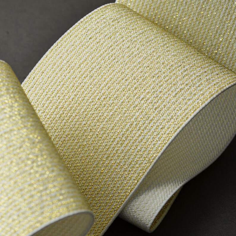 3 75mm Metallic Gold Elastic Stretch Ribbon Trim Etsy
