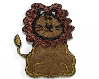 Iron-On Embroidered Lion Applique Patch, Embroidery Patch by 1-pc, 1-3/4" x 1-3/8", SP-3154