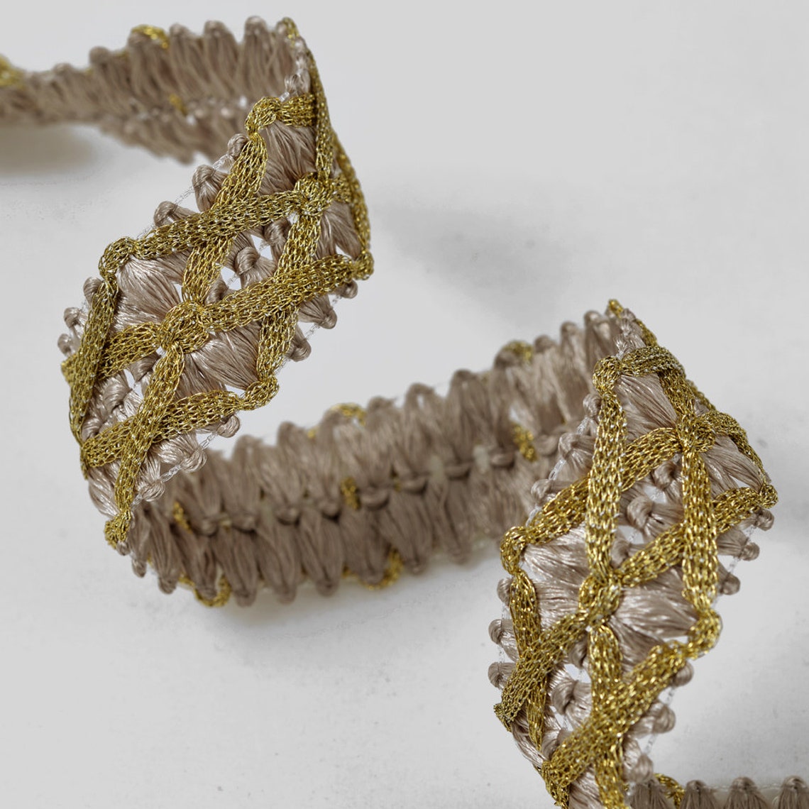 25mm Metallic GOLD Thread Braid Trim by 1Yard Black/Gold Etsy