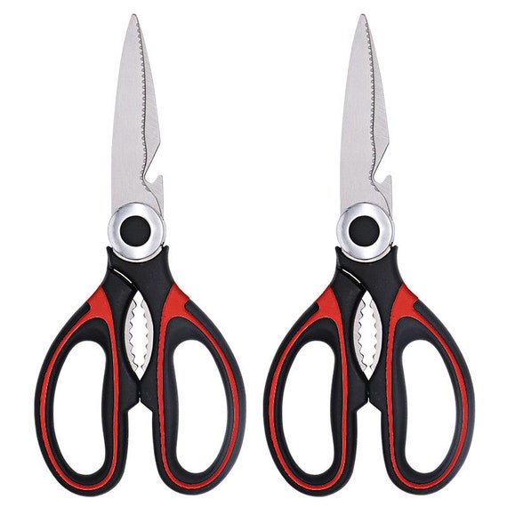 Ultra Sharp Heavy Duty Kitchen Scissors 2-Packs– Multi Purpose Scissors for  Cut Meat/Bottle Opener/Seafood/Chicken Bone– Premium Stainless Steel