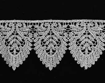 Metallic Lace Trim for Bridal, Costume or Jewelry, Crafts and Sewing, 3 Inch by 1 Yard, LP-MX-3399