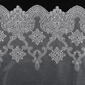 Metallic Lace Trim for Bridal, Costume or Jewelry, Crafts and Sewing, 7 Inch by 1 Yard, LP-MX-6562 Silver
