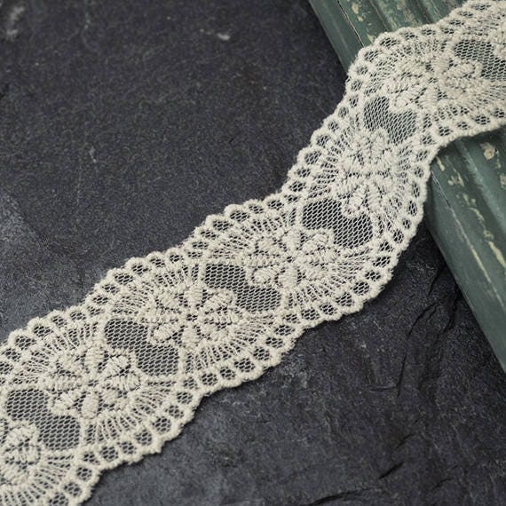 Vintage Embroidered Galloon Lace Trim by 2-yards, 1-1/2 Inch, Black, Ivory,  White, TR-10960 -  Canada