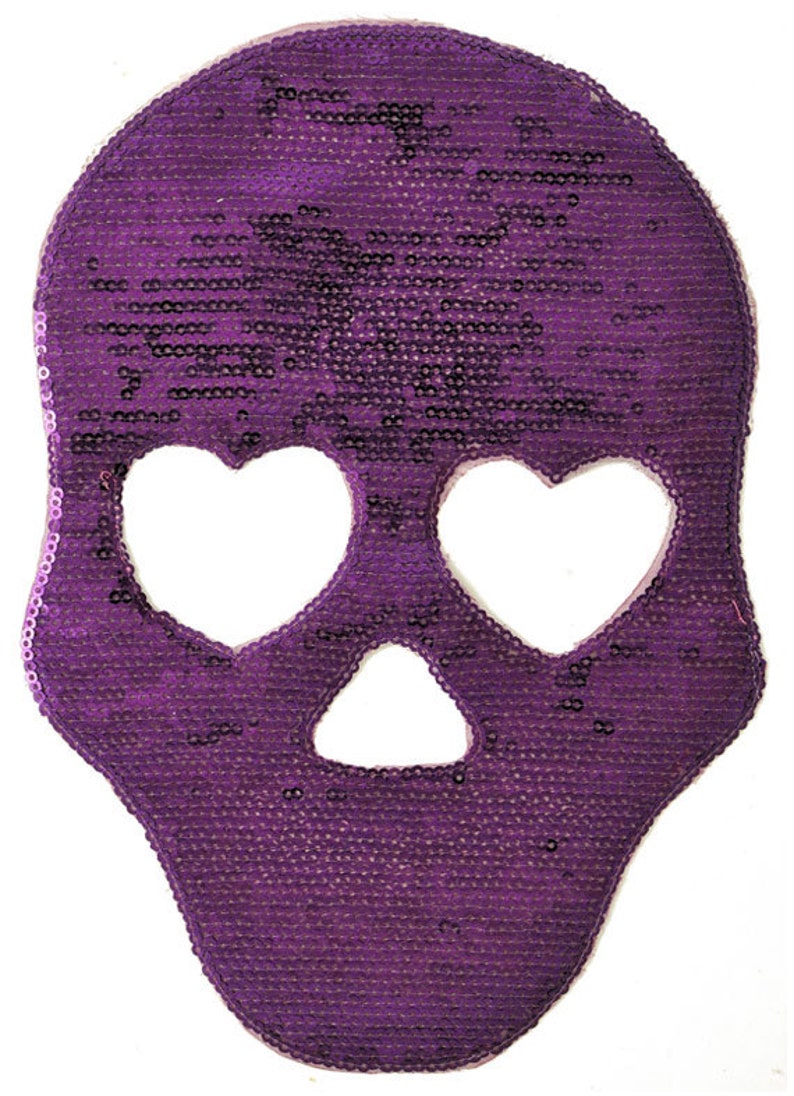 Skull Sequin Applique Patch, 9-1/8 x 6-3/8, TR-10889 image 2