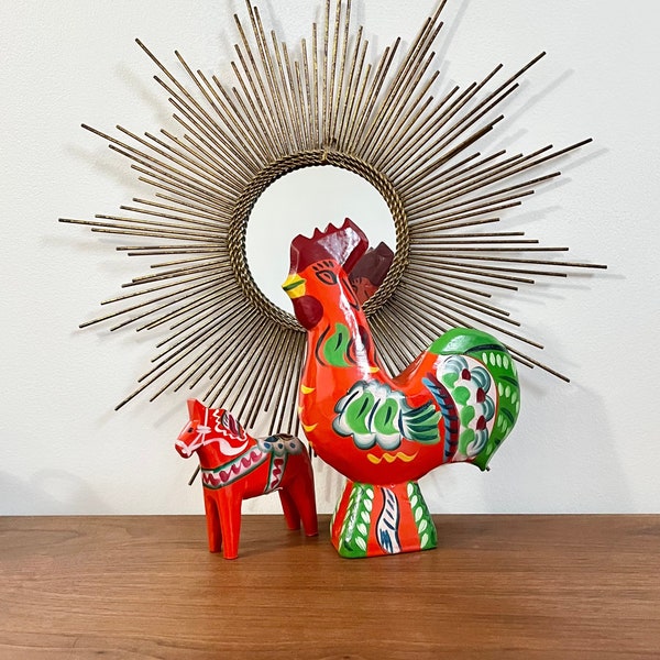 Swedish Dala - Nils Olsson Scandinavian Modern Hand Painted - Rooster and Horse - Choice or Both