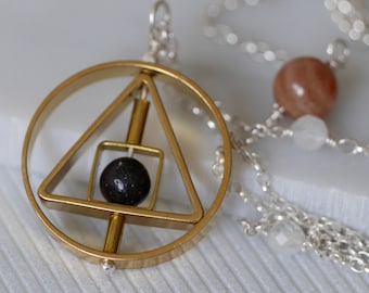 Philosopher's Stone Fidget Necklace - Jungian Psychology Alchemy Statement Jewellery